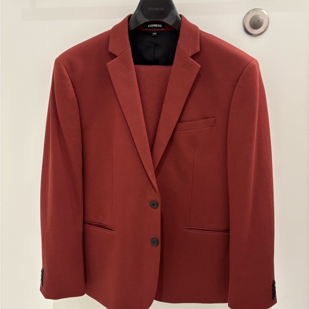 Express Men's Bold Burgundy Suit Set